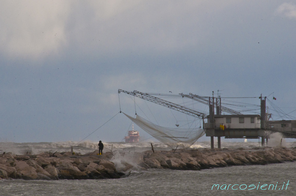 Storm in Ravenna harbor