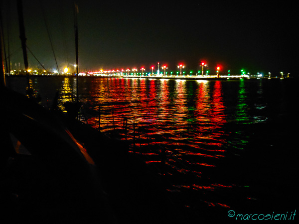 Ravenna harbour by night