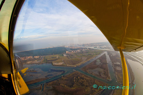 Flying on Ravenna lagoon